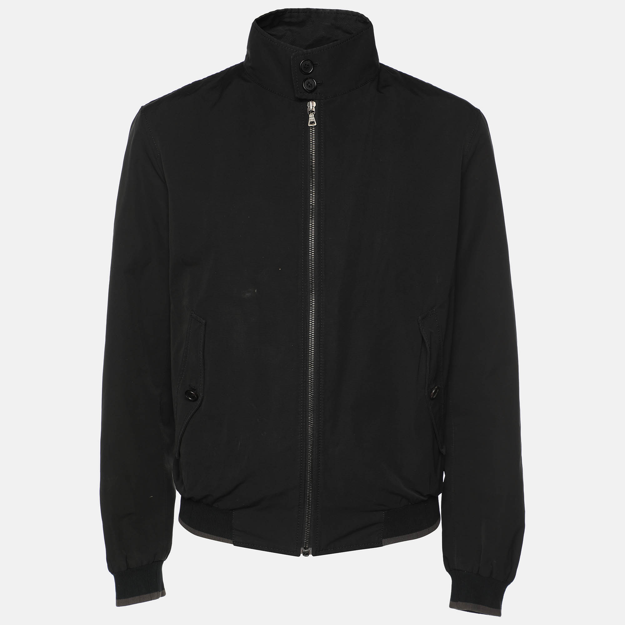 

Prada Black Synthetic Zip Front Jacket M