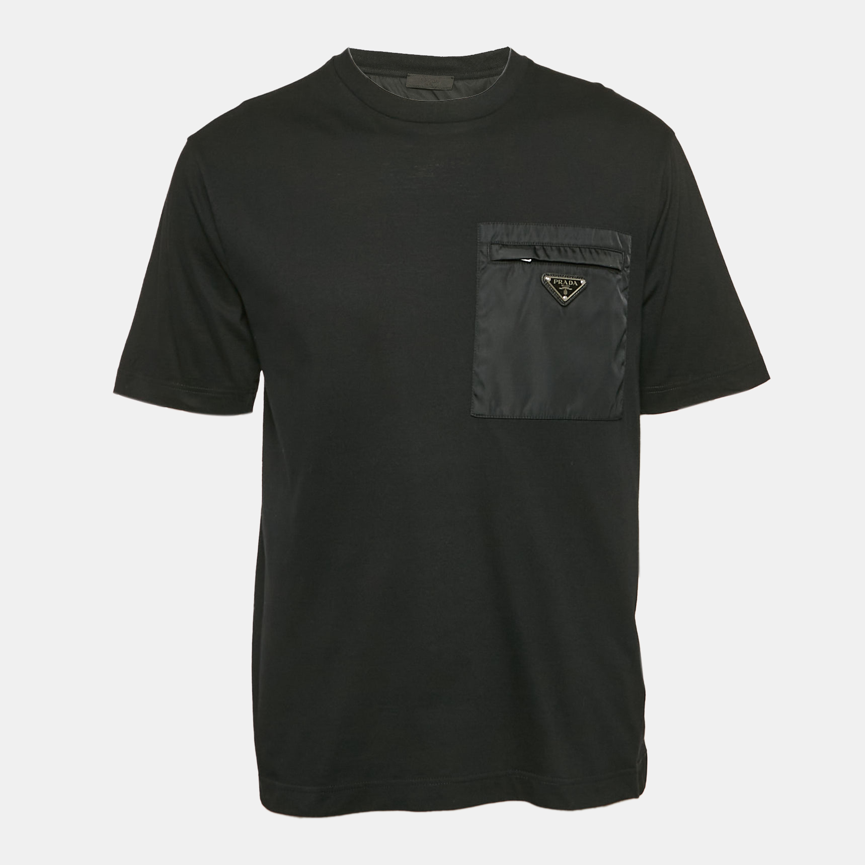 

Prada Black Jersey and Re-Nylon Pocket Detail T-Shirt L