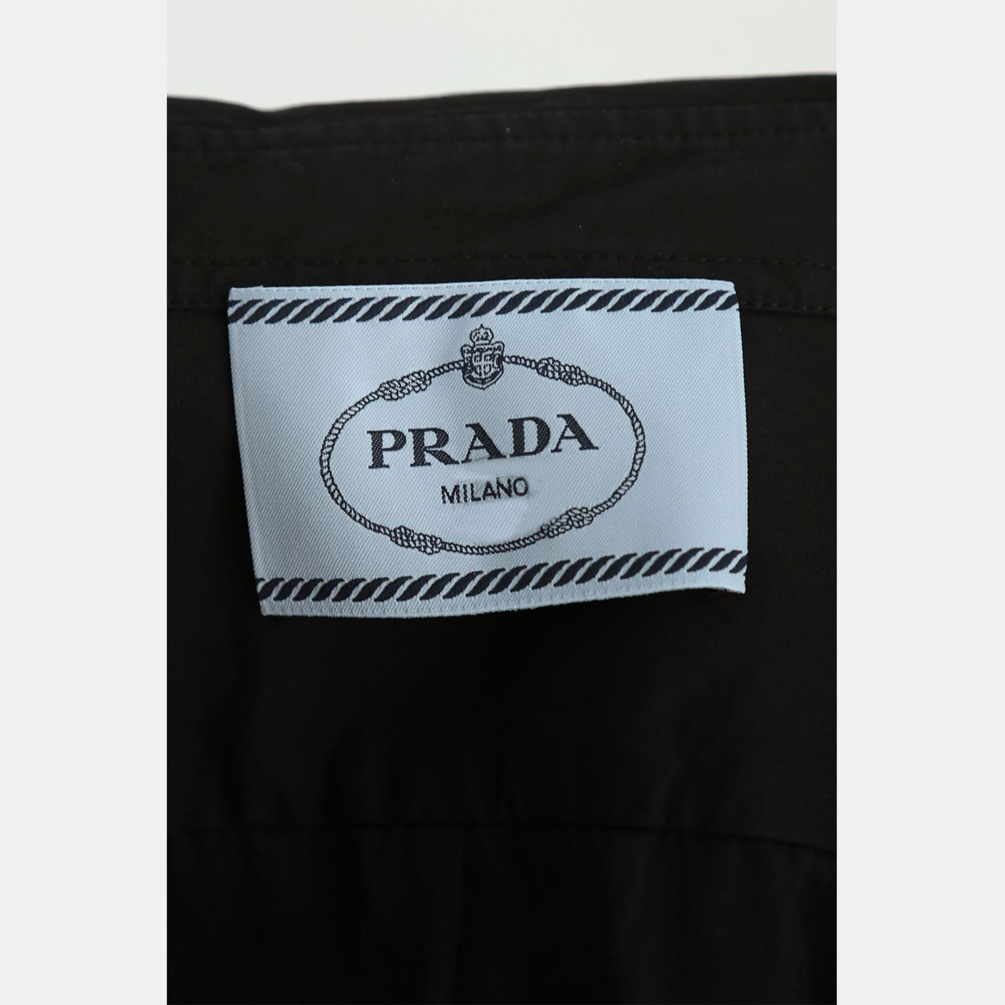Prada Black Cotton Logo Button-Up Shirt EU Men 40 