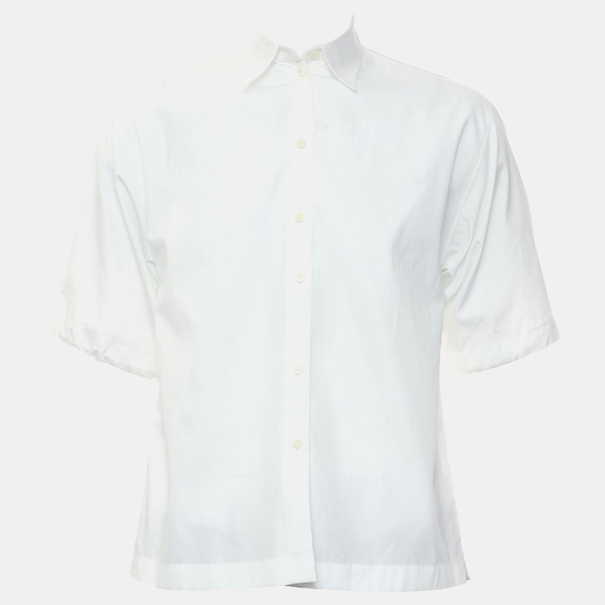 

Prada White Cotton Button-Up Shirt