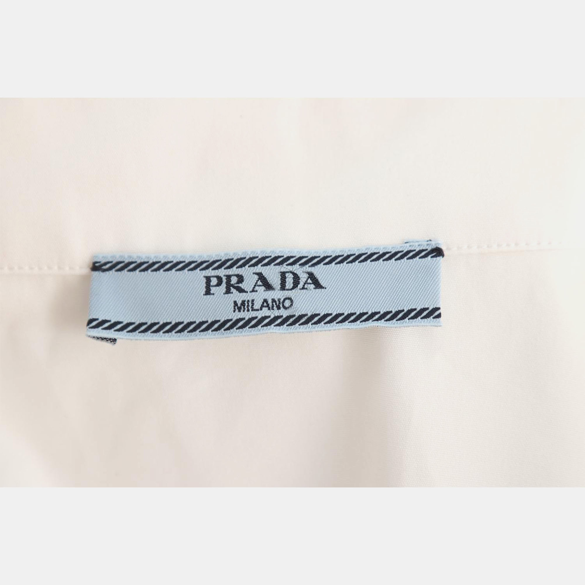 Prada White Cotton Button-Up Shirt EU 38 