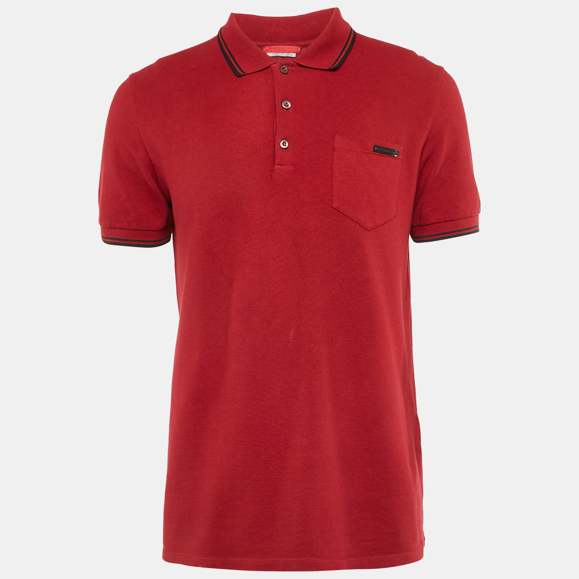 

Prada Red Cotton Pique Polo T-Shirt L