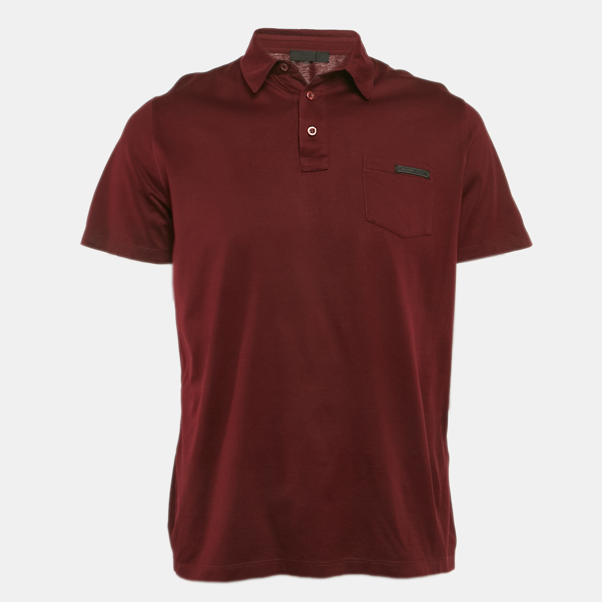 

Prada Burgundy Cotton Jersey Polo T-Shirt L