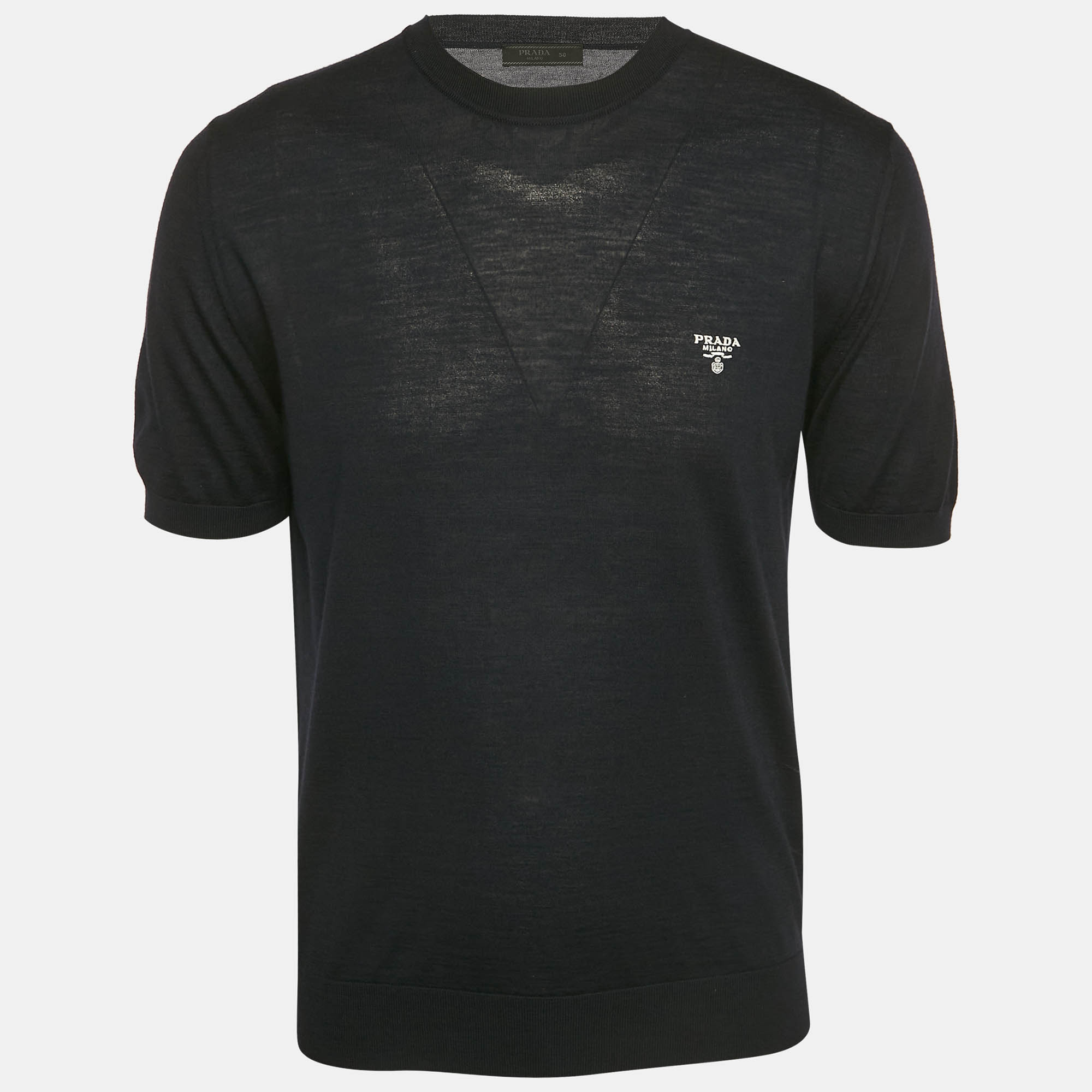 

Prada Navy Blue Wool Crewneck T-Shirt L