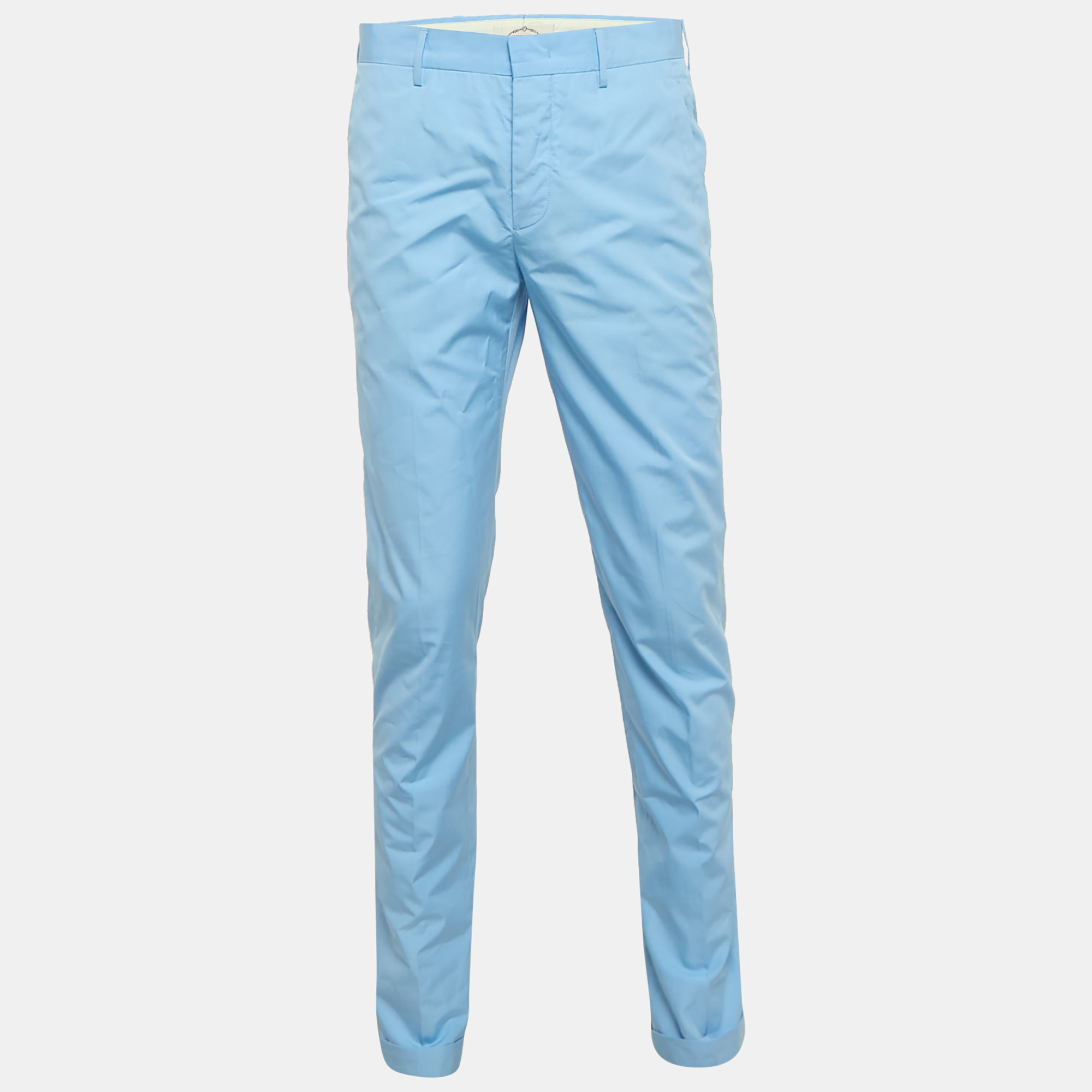

Prada Blue Cotton Regular Fit Trousers M