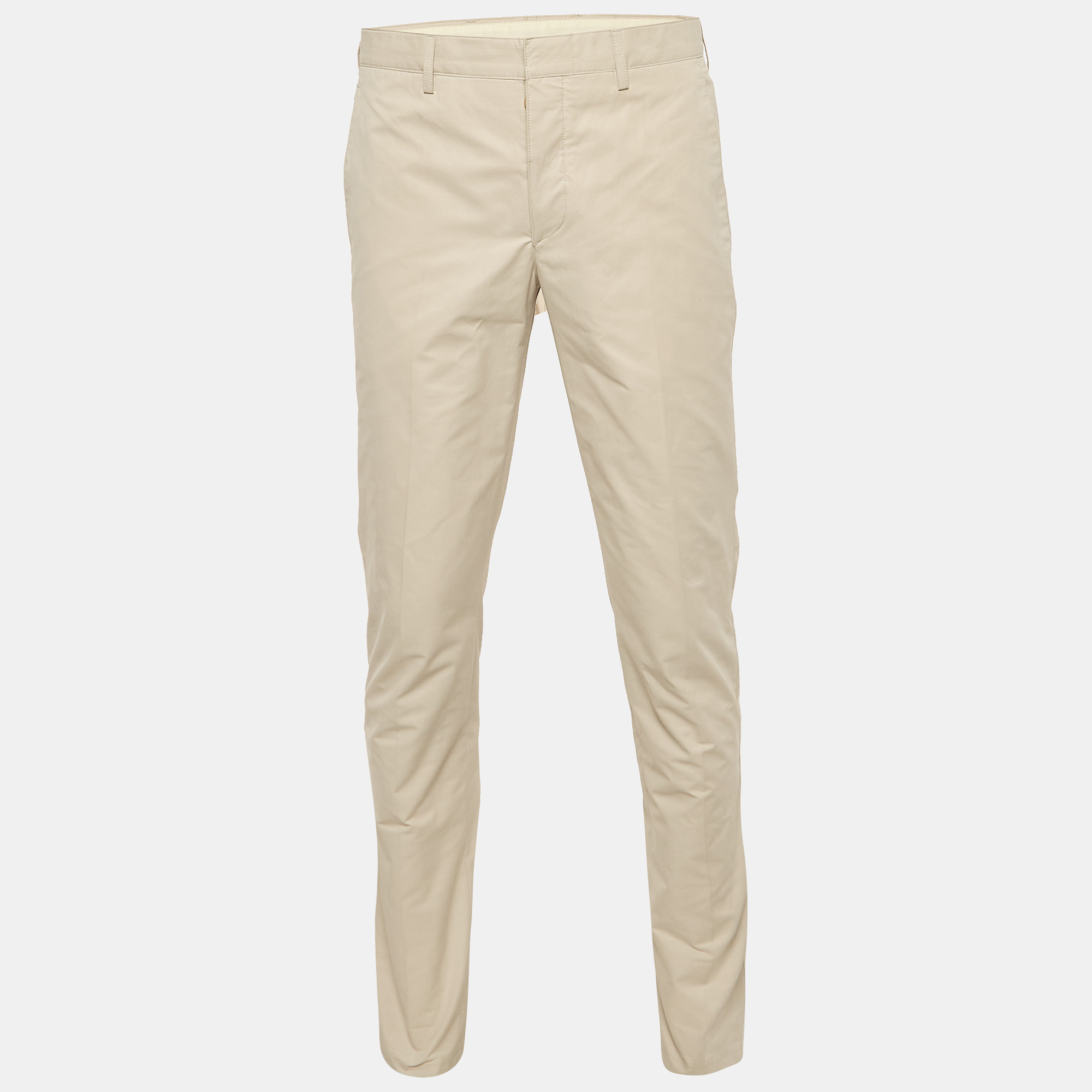 

Prada Beige Cotton Regular Fit Trousers M