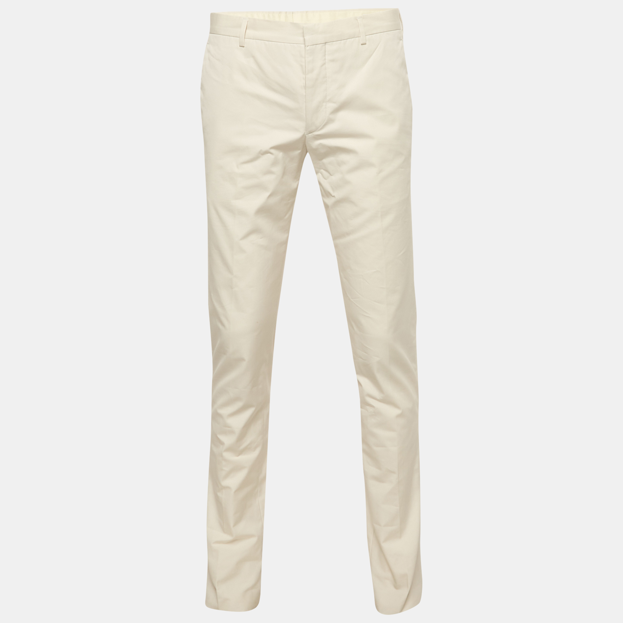

Prada Beige Cotton Regular Fit Trousers M