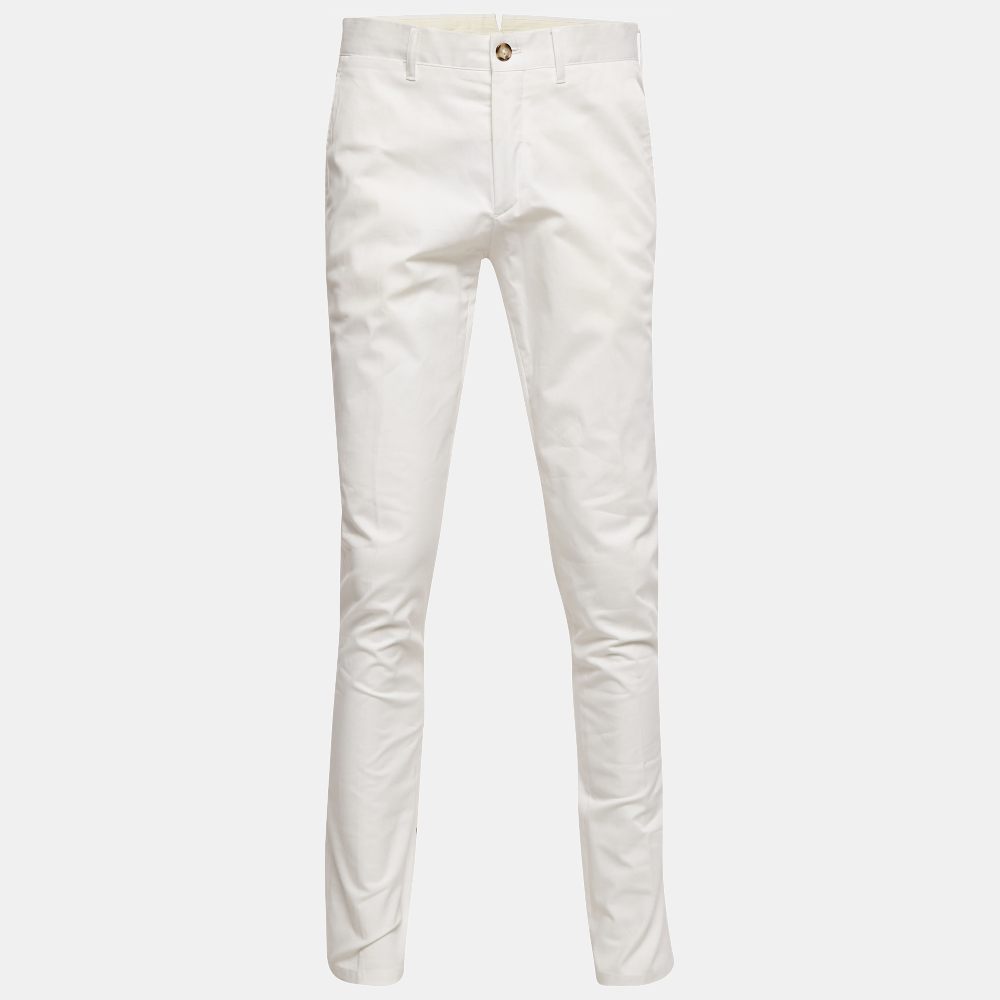 

Prada Off White Cotton Regular Fit Trousers M