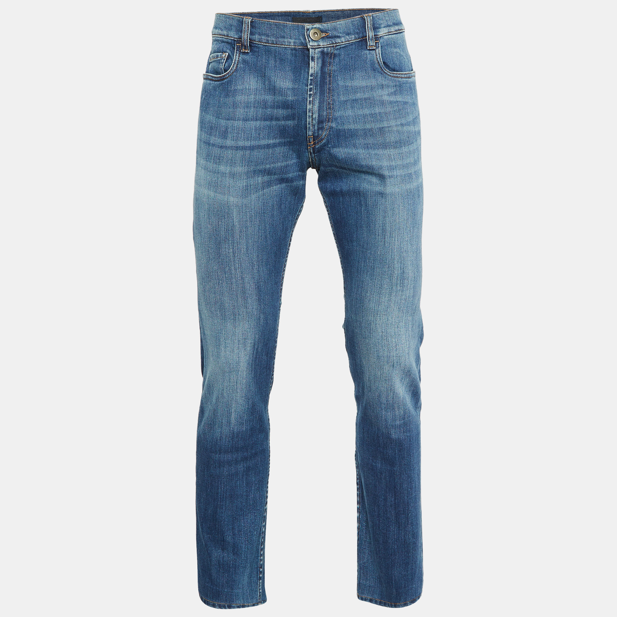 

Prada Blue Denim Tapered Leg Jeans L