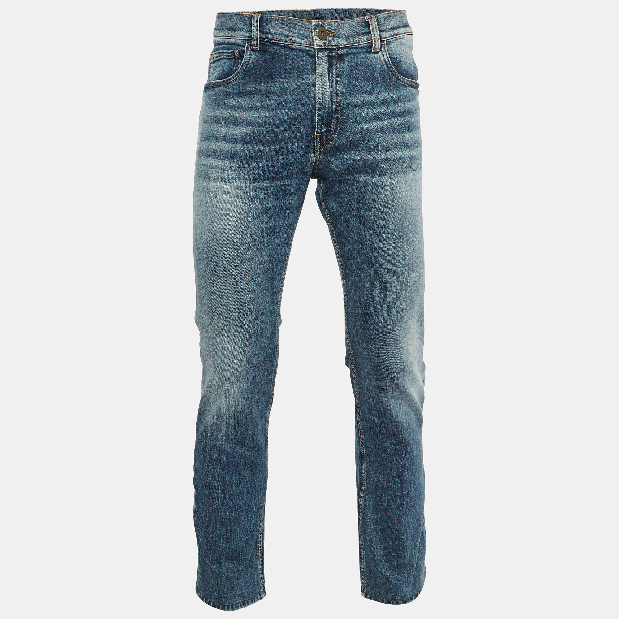 

Prada Navy Blue Denim Tapered Leg Jeans L Waist 35"