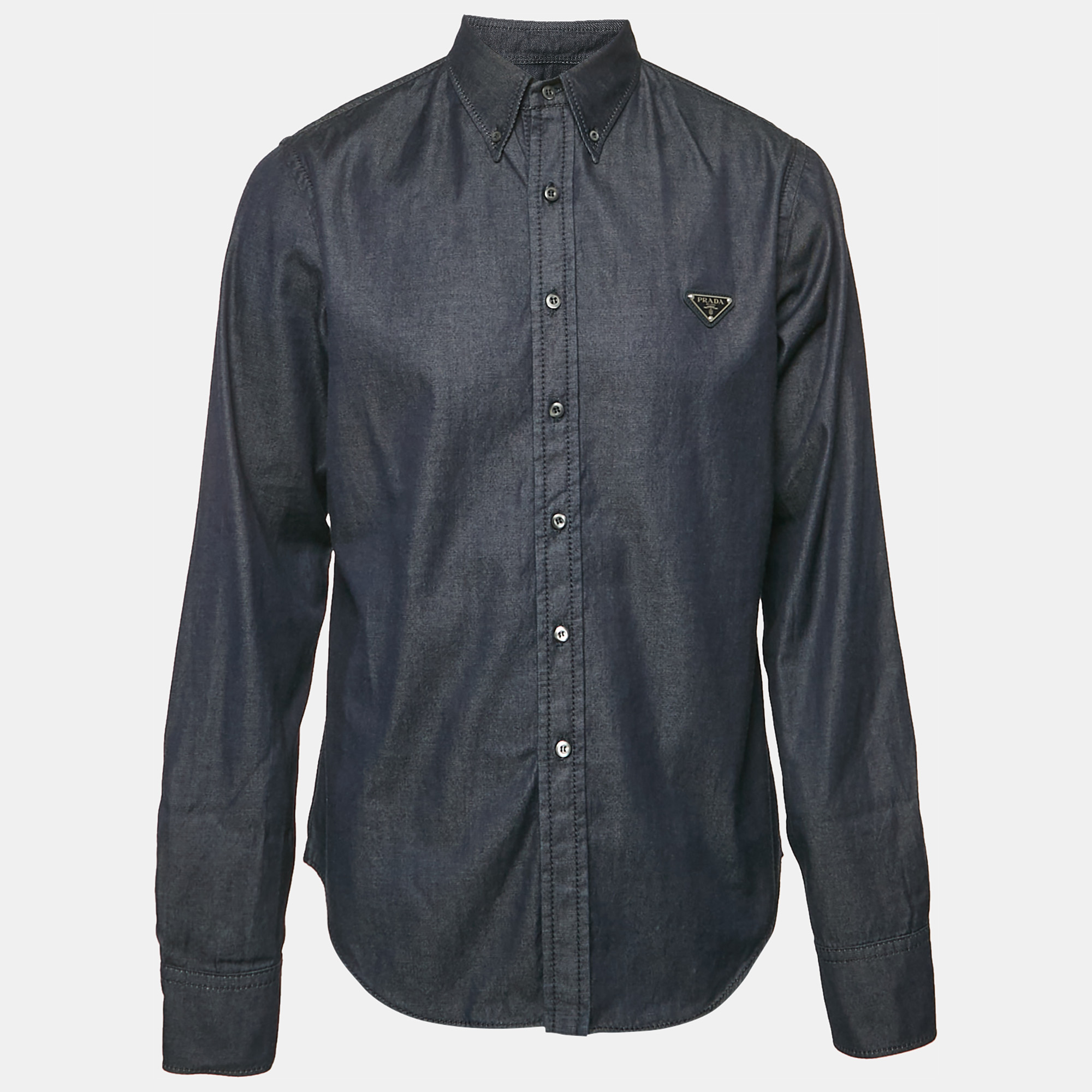 

Prada Blue Denim Button Front Shirt XL