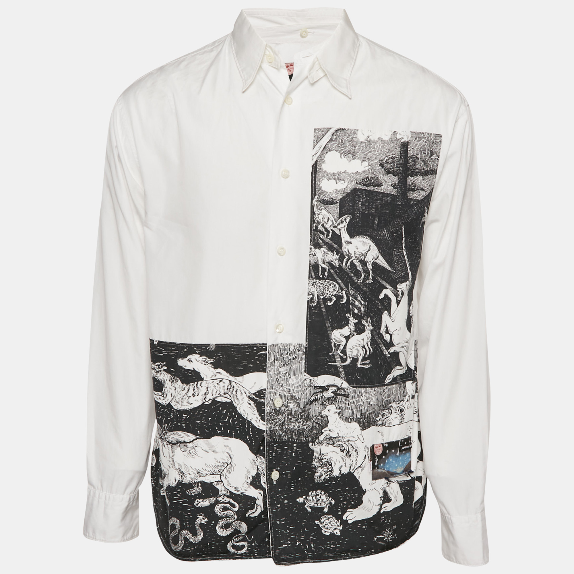 

Prada x Survival Utopia White Printed Cotton Shirt M