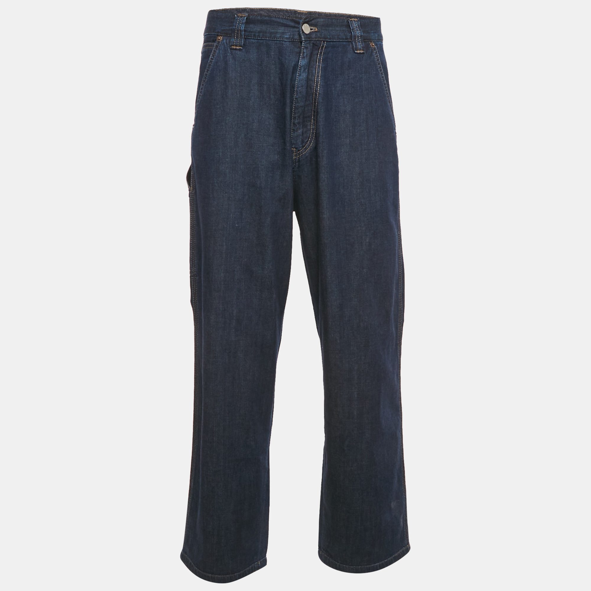

Prada Blue Denim Straight Leg Jeans S Waist 32", Navy blue