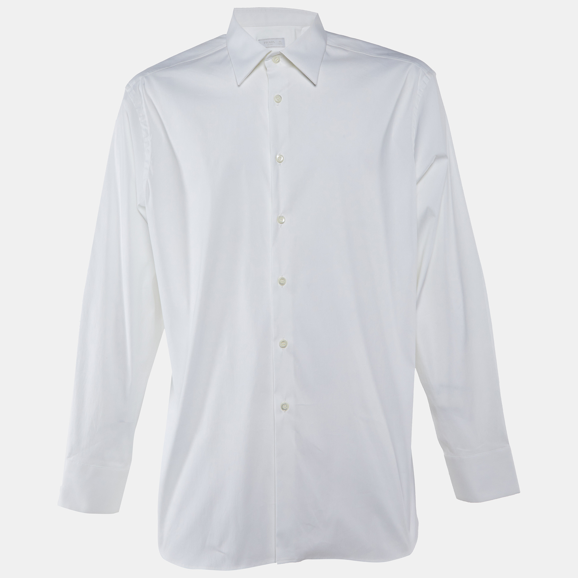 

Prada Off-White Cotton Button Front Shirt XXXL