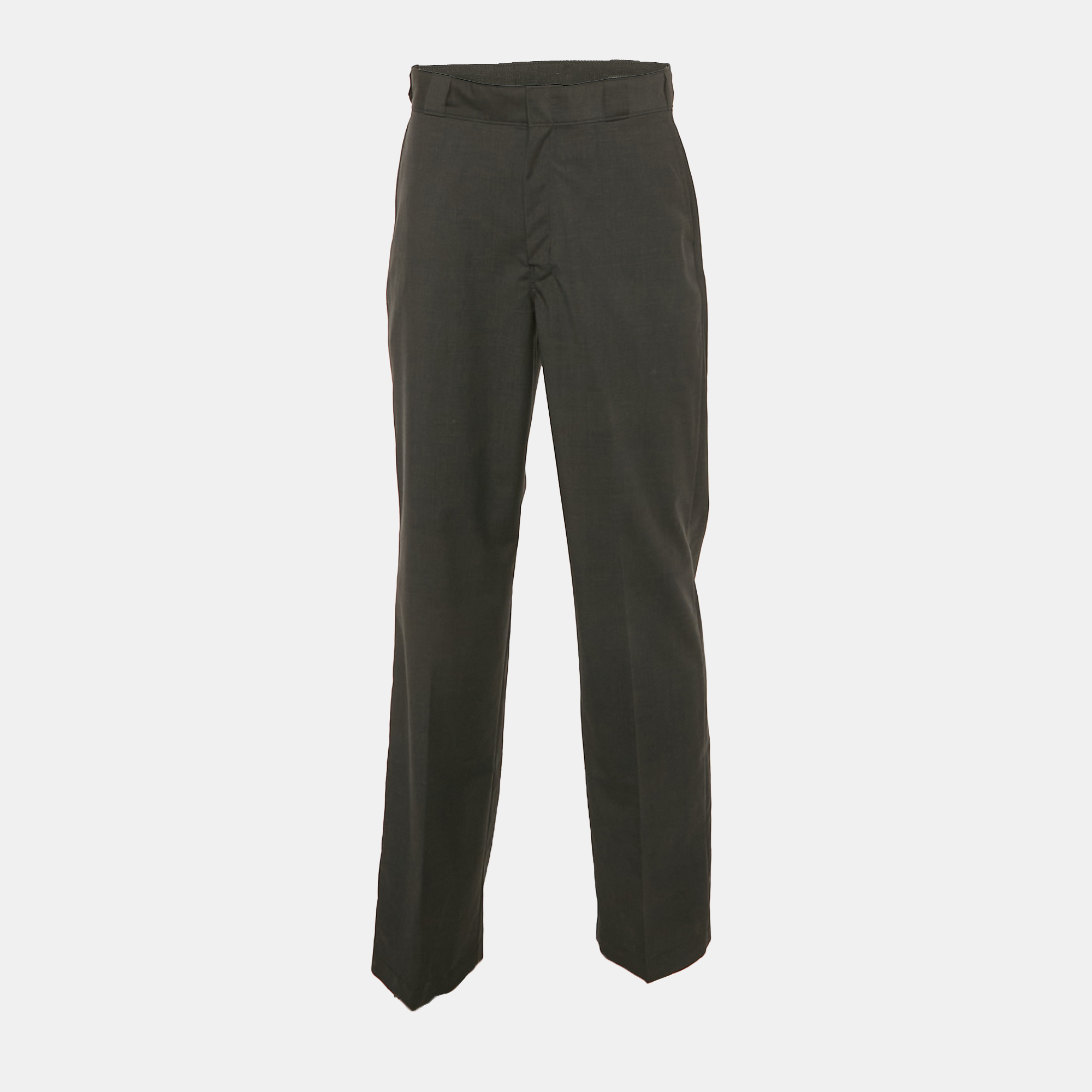 Pre-owned Prada Grey Wool Formal Trousers S In Gray
