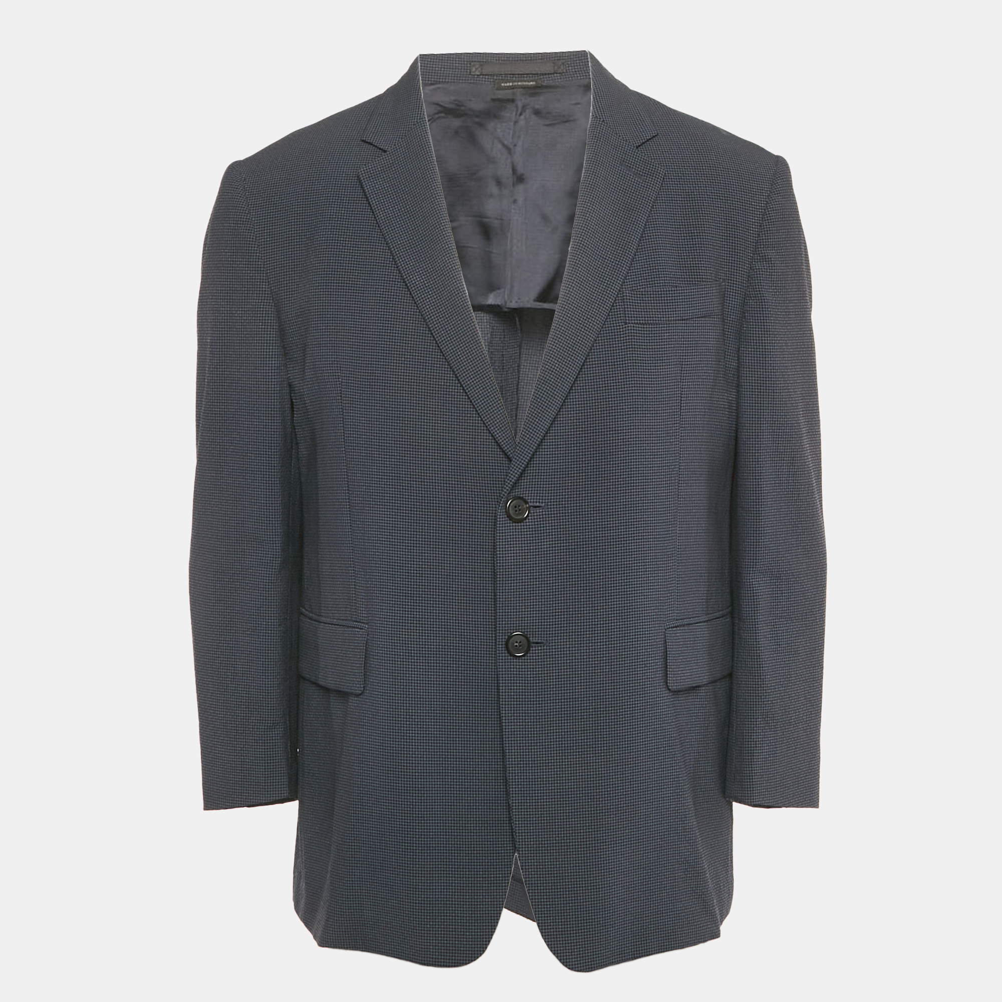 

Prada Blue Checkered Wool Blend Blazer XXL