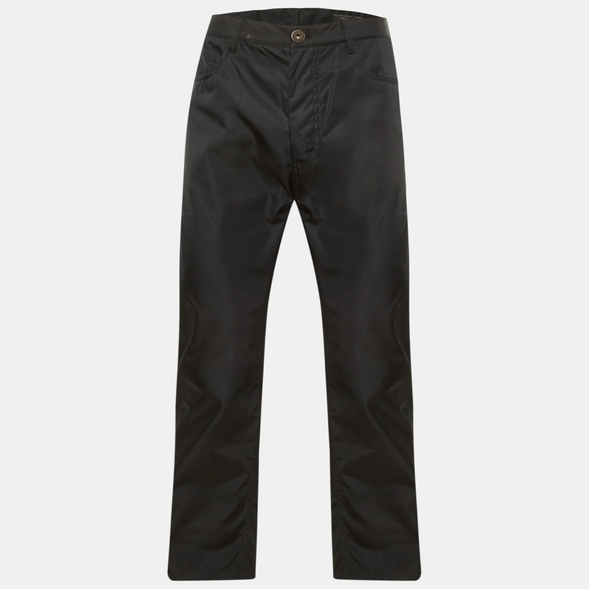 Prada Black Re-Nylon Relaxed Fit Trousers S
