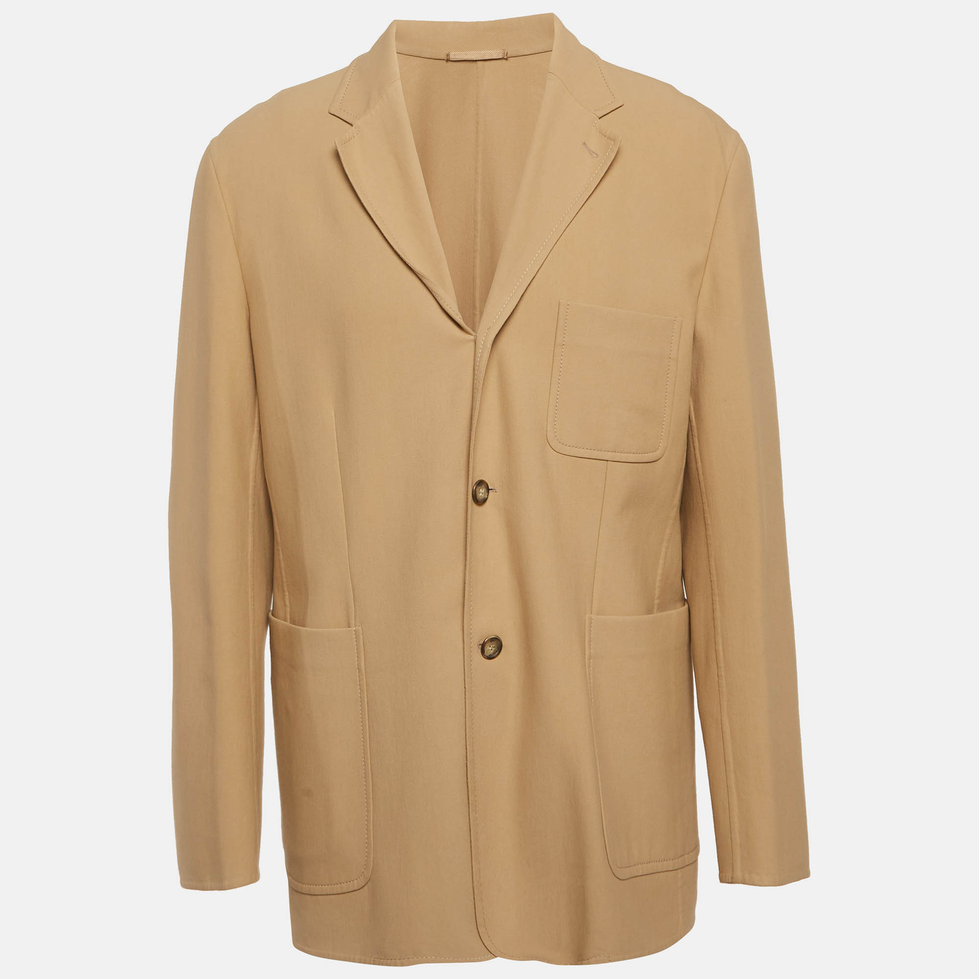 

Prada Beige Gabardine Regular Fit Blazer XXL