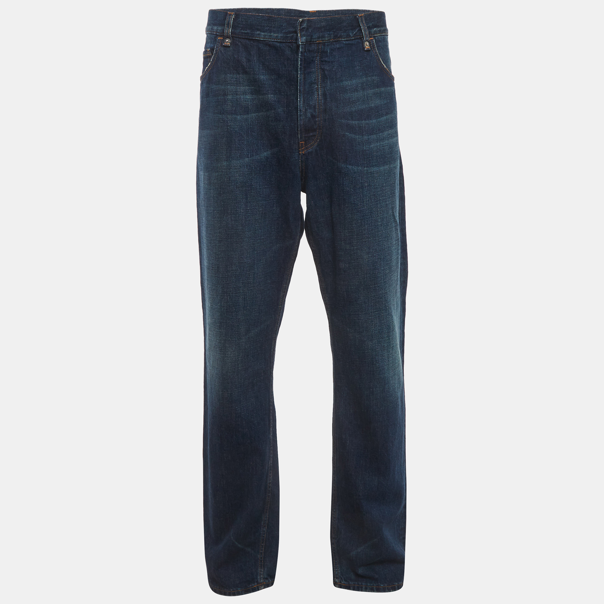 

Prada Blue Denim Buttoned Loose Fit Jeans XXL/Waist 40"