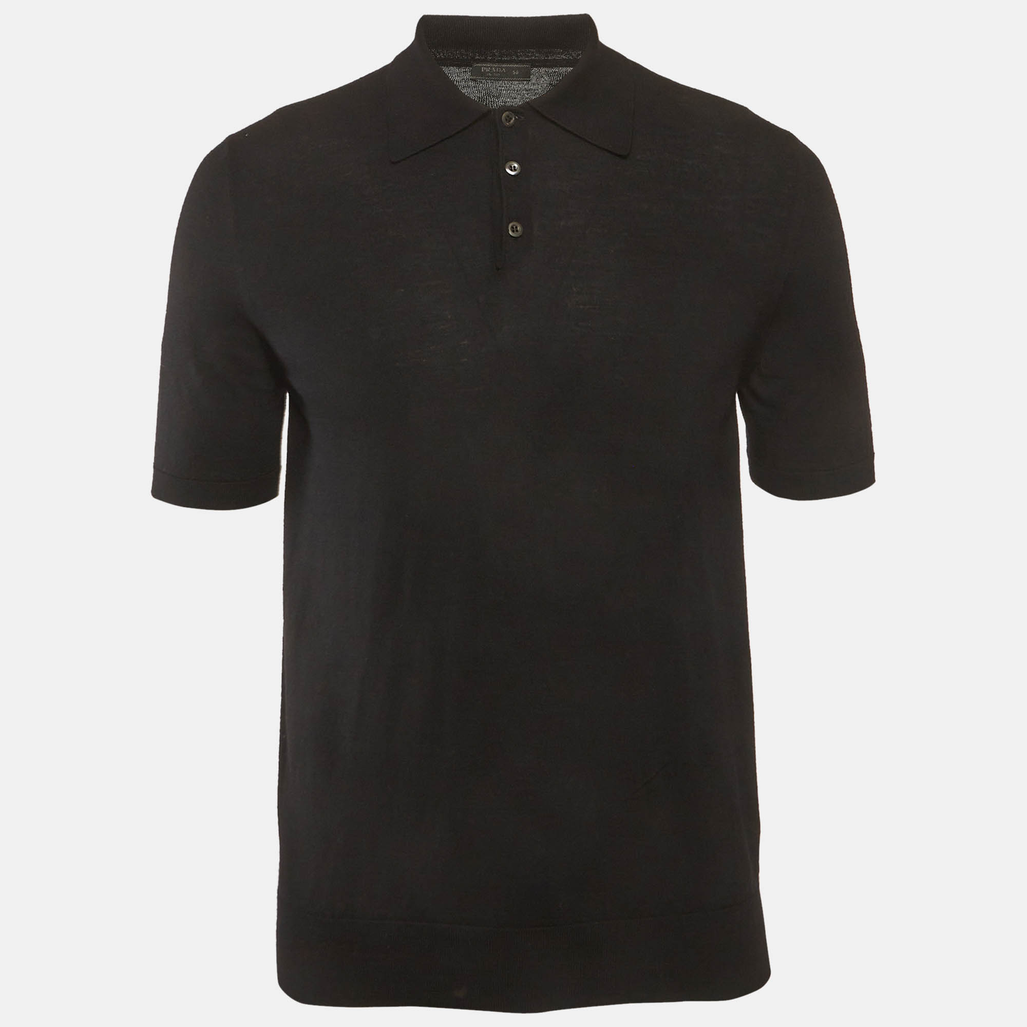 

Prada Black Jersey Polo T-Shirt L
