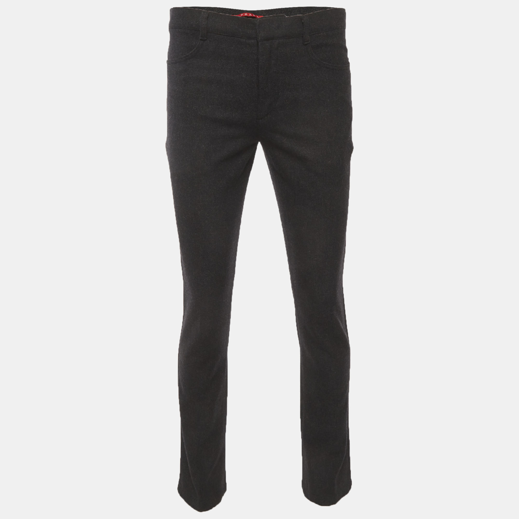 

Prada Black Wool Blend Straight Fit Trousers M