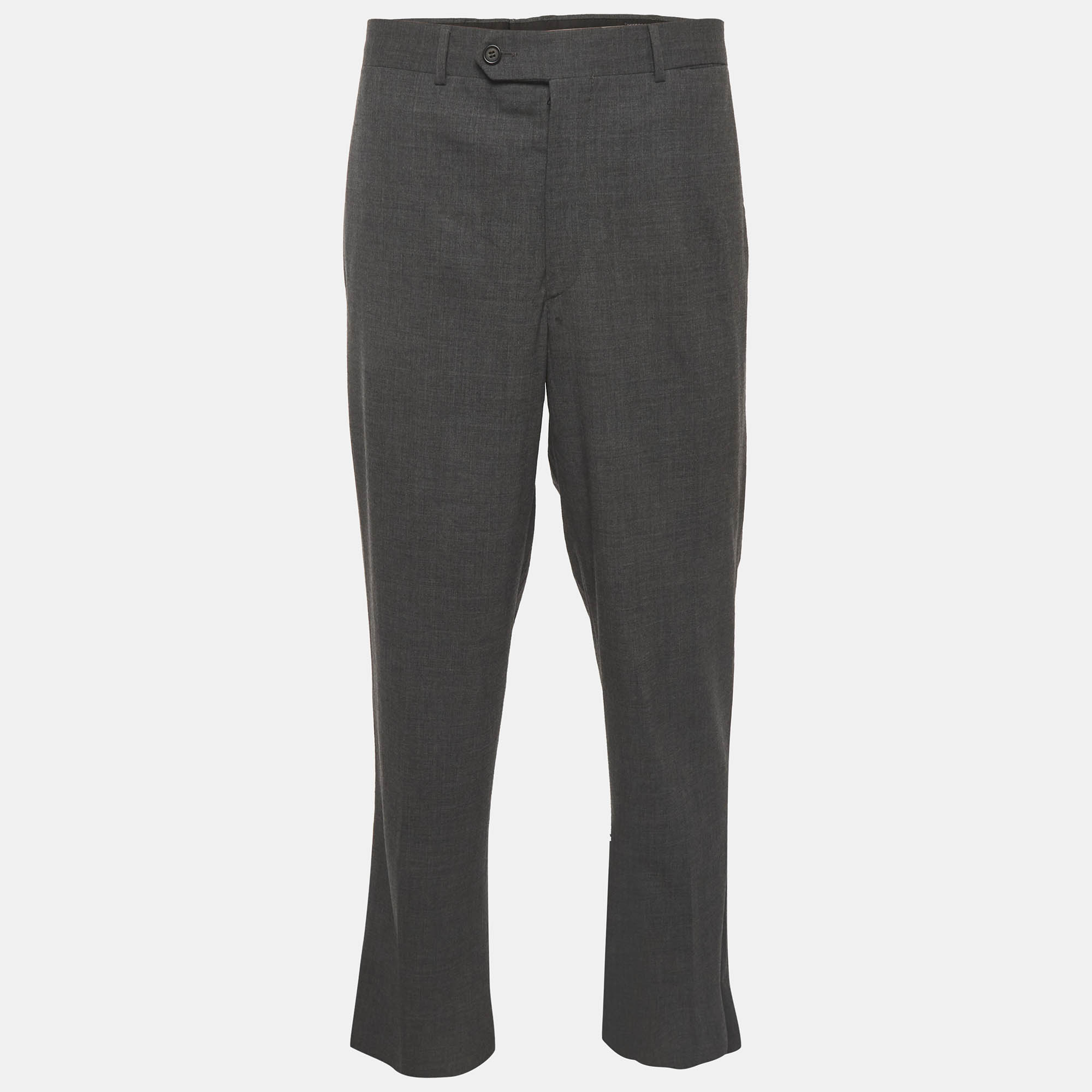 

Prada Grey Wool Blend Straight Leg Trousers XXL