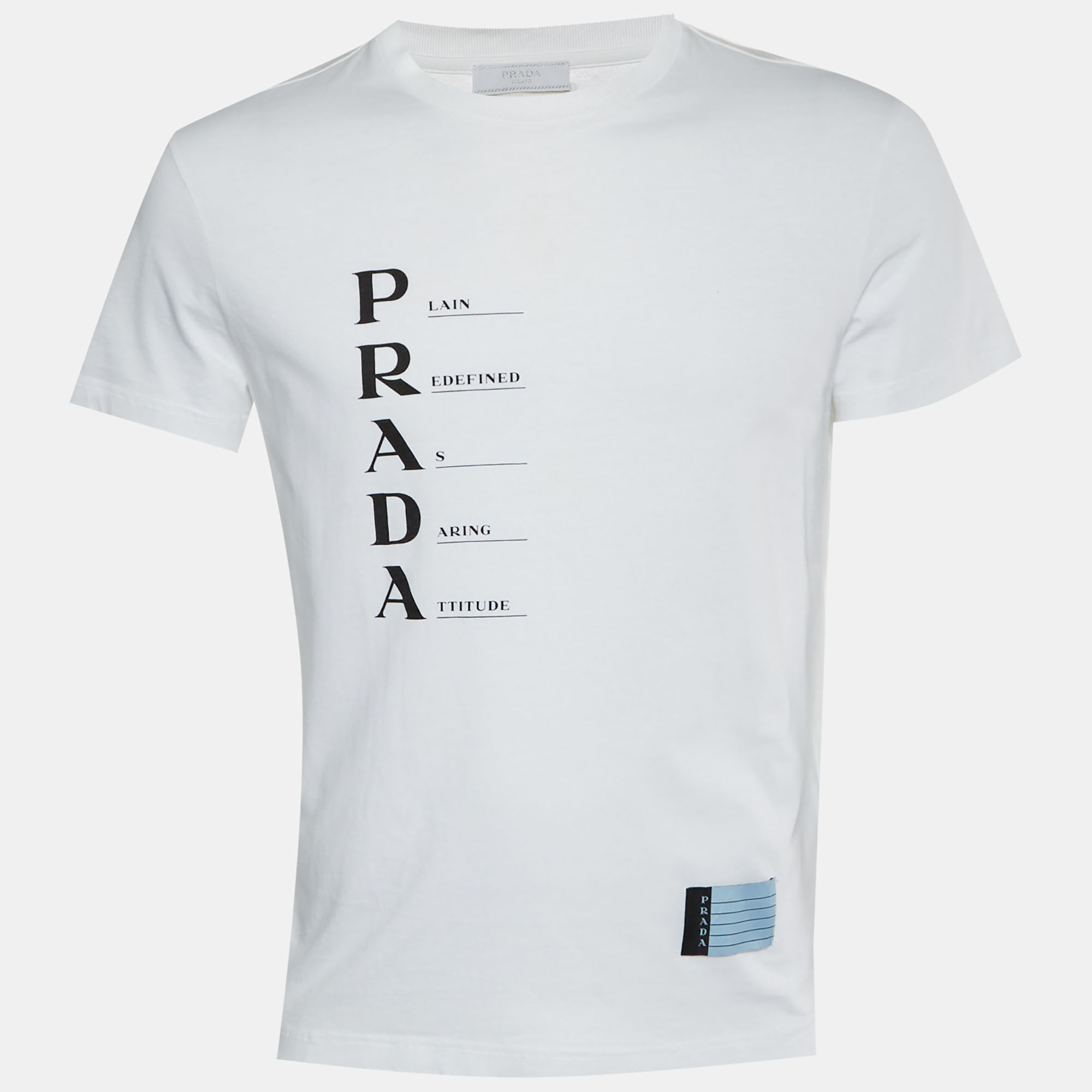 

Prada White Cotton Acronym T-Shirt M