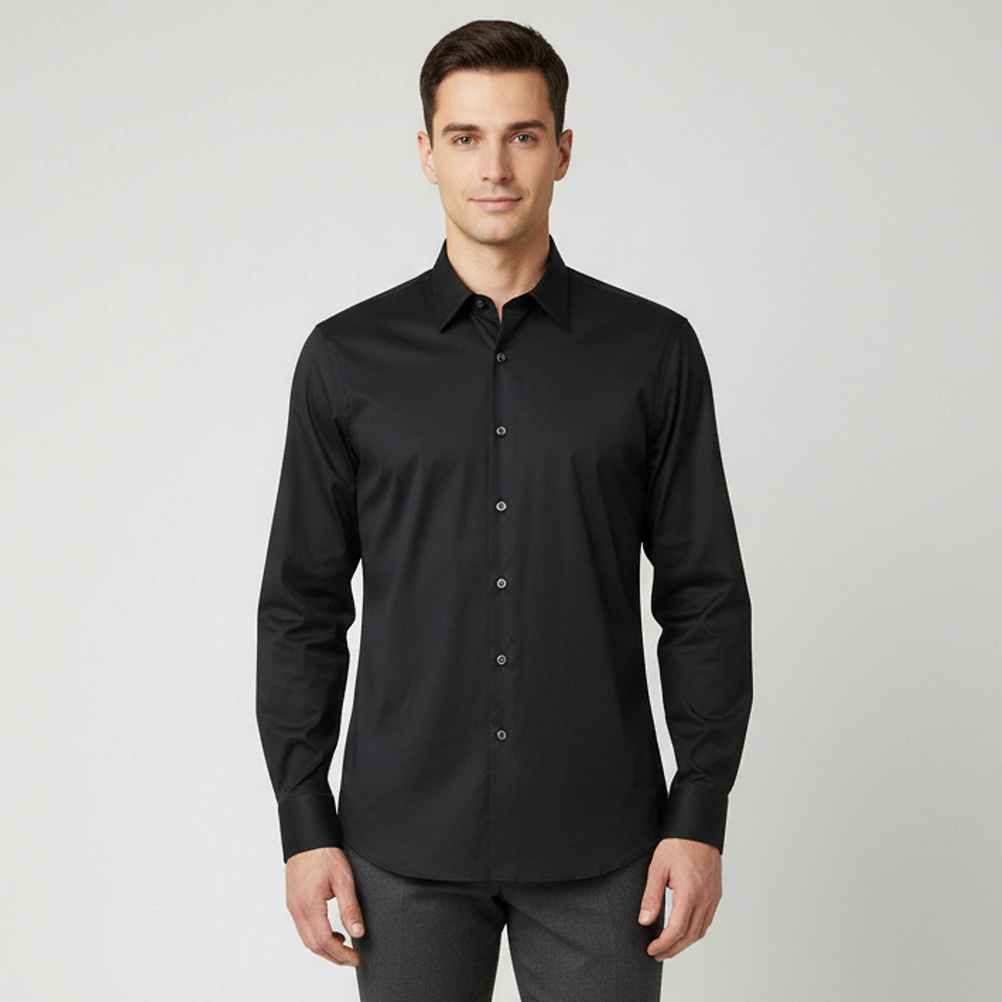 Pre-owned Prada Black Stretch Poplin Slim Fit Shirt Xl