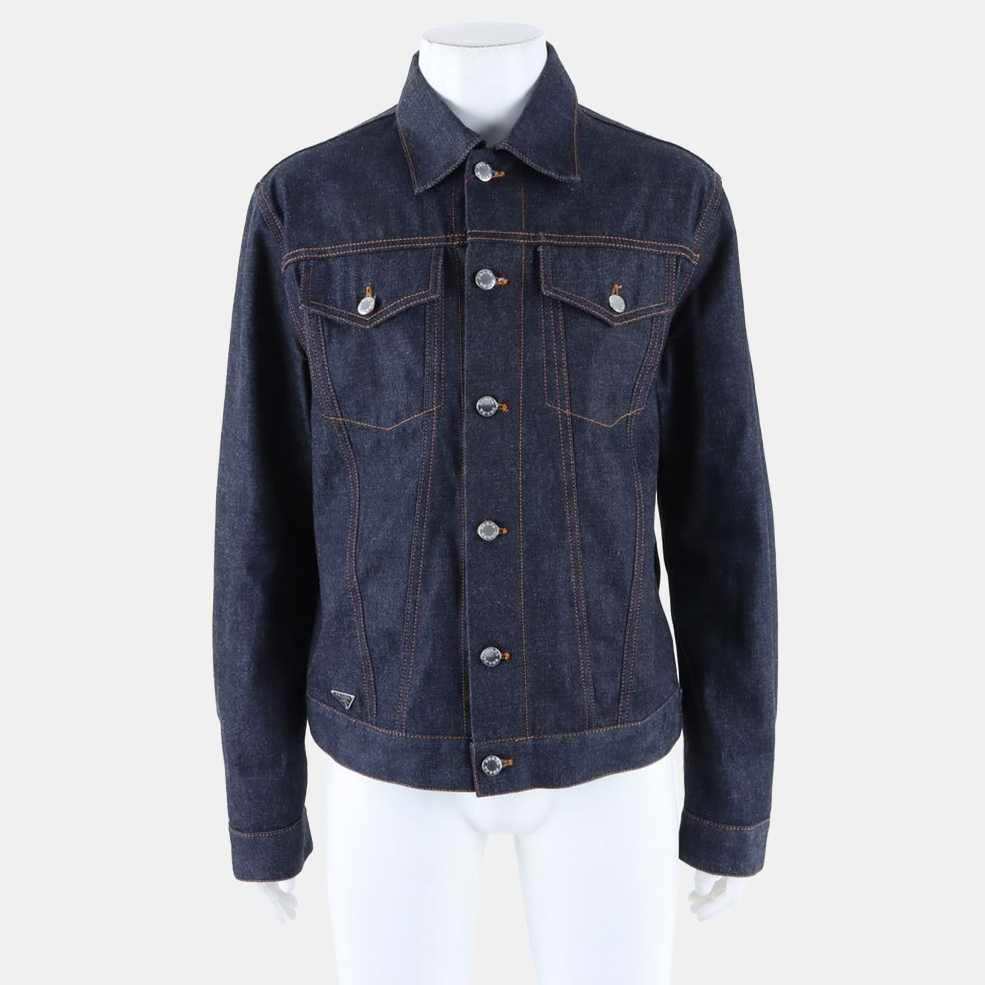 Pre-owned Prada Denim Jacket M In Blue