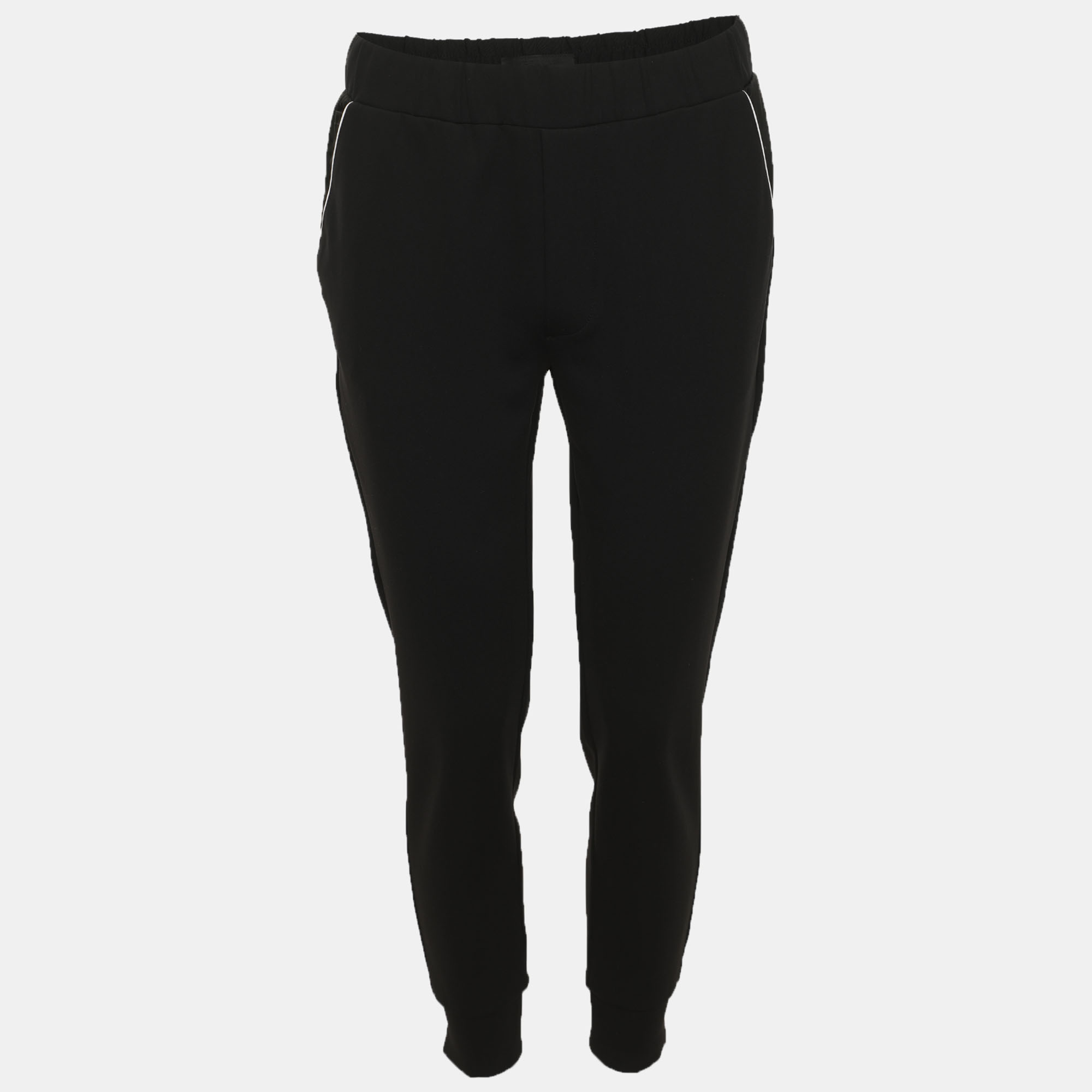 

Prada Black Neoprene Triangle Re-Nylon Drawstring Pants S