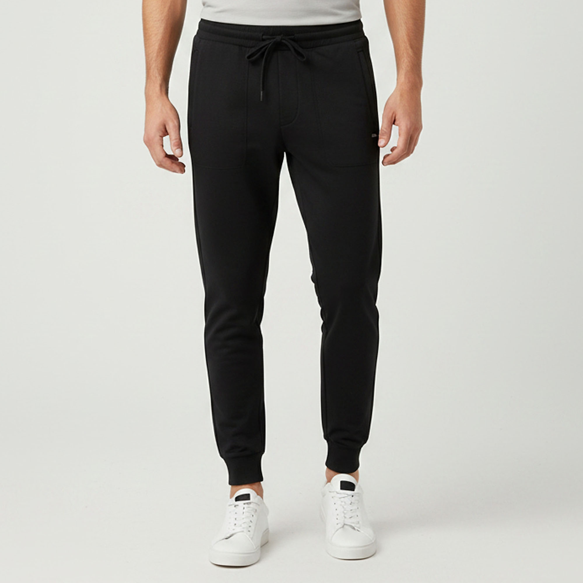 Pre-owned Prada Re-nylon Black Logo Detail Technical Cotton Joggers Pants L