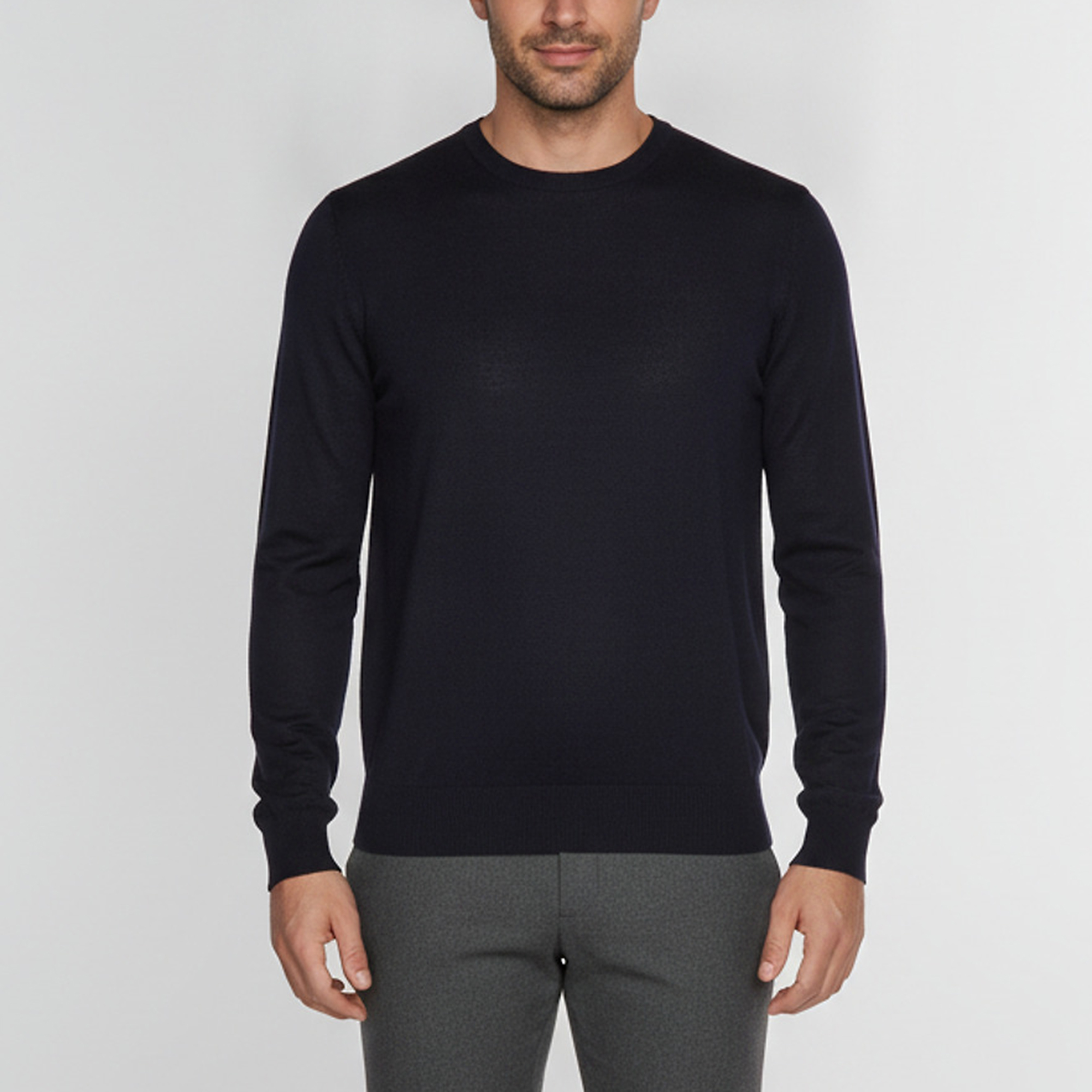 Prada Navy Blue Wool Knit Crewneck Pullover S