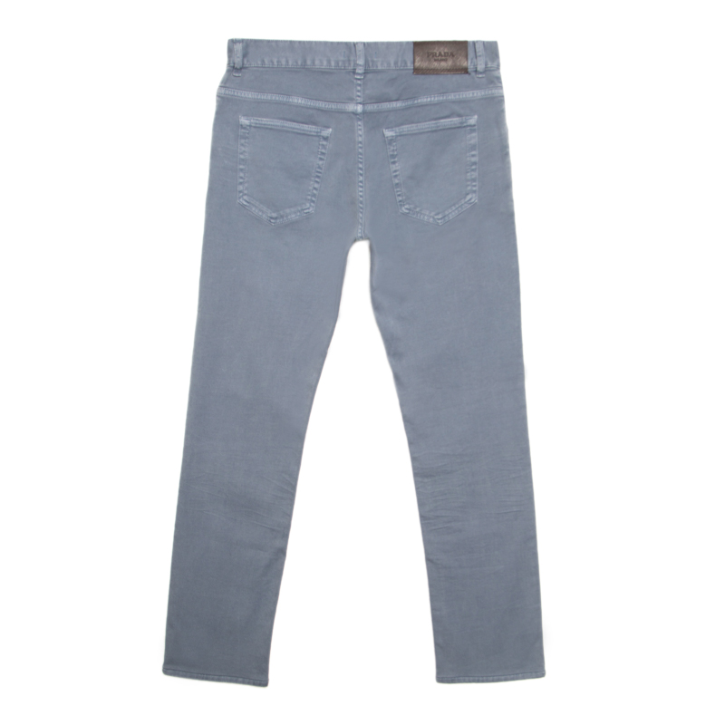 

Prada Grey Washed Effect Slim Fit Pants