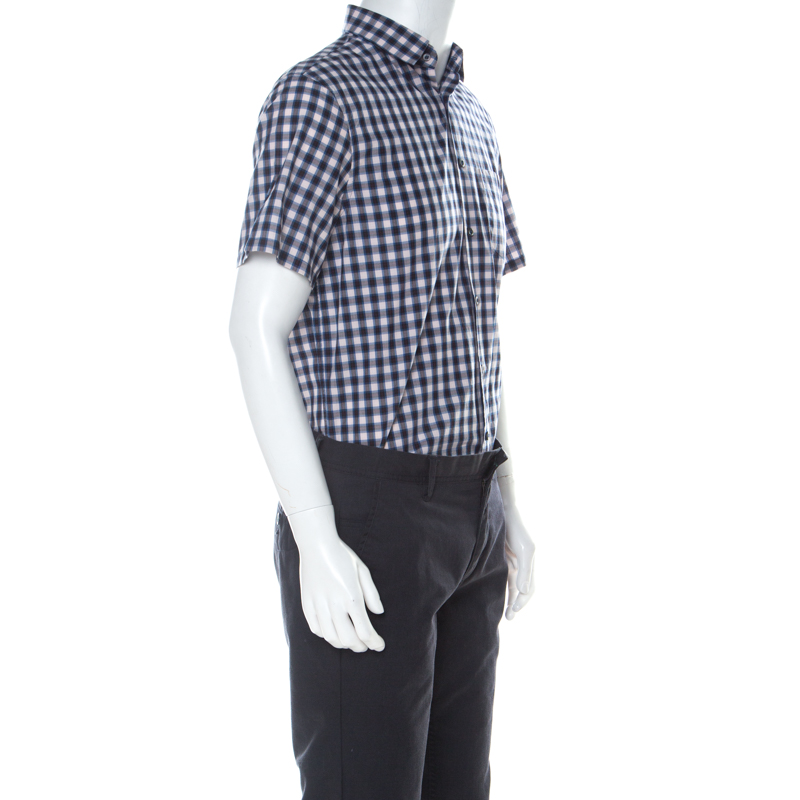 

Prada Multicolor Check Cotton Short Sleeve Bowling Shirt