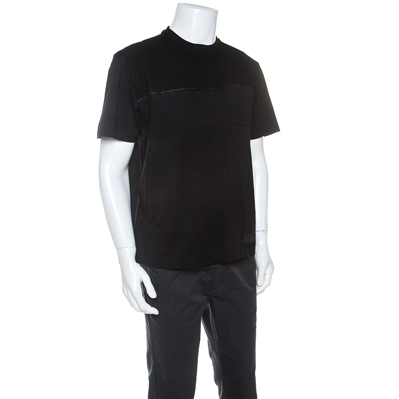 

Prada Black Wool Yoke Detail T-Shirt