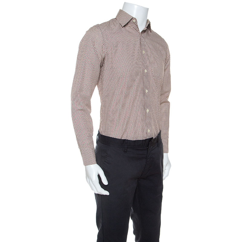 

Prada Multicolor Dotted Print Cotton Button Front Shirt
