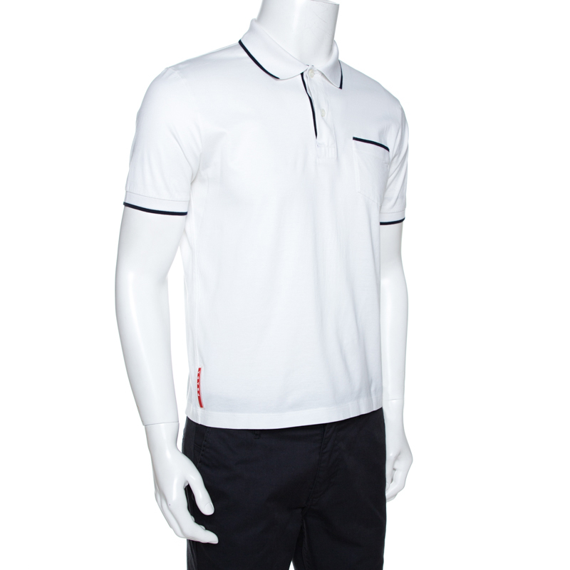 

Prada White Cotton Short Sleeve Polo T-Shirt