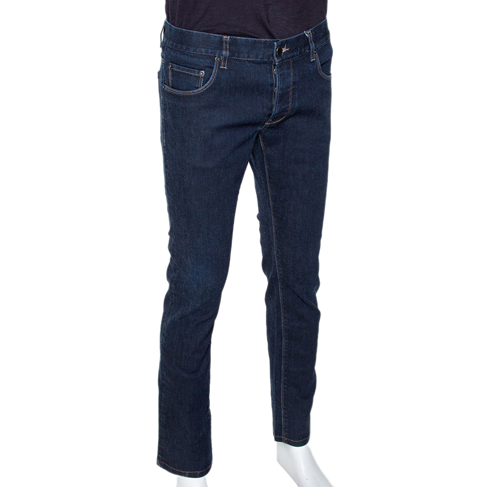 

Prada Indigo Denim Tapered Fit Jeans, Blue