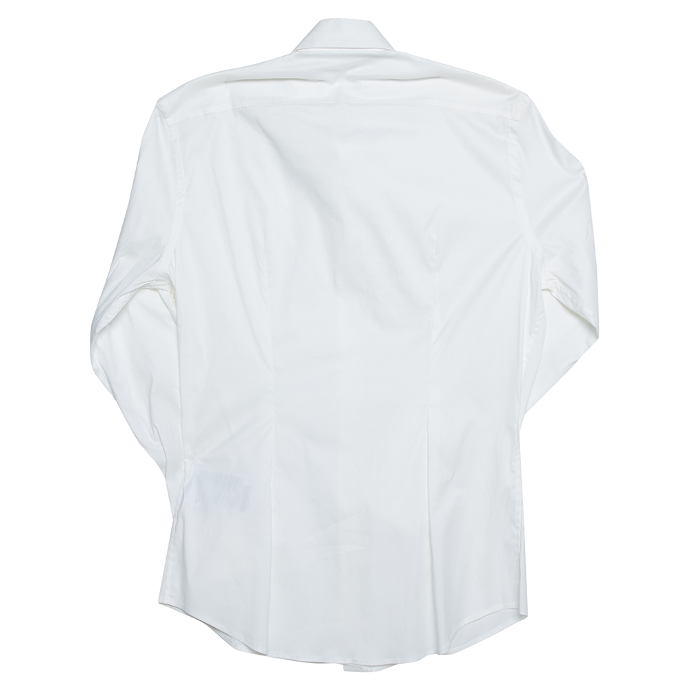 

Prada White Stretch Cotton Poplin Long Sleeve Shirt