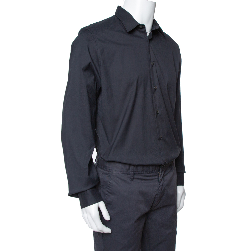 

Prada Black Stretch Cotton Long Sleeve Shirt