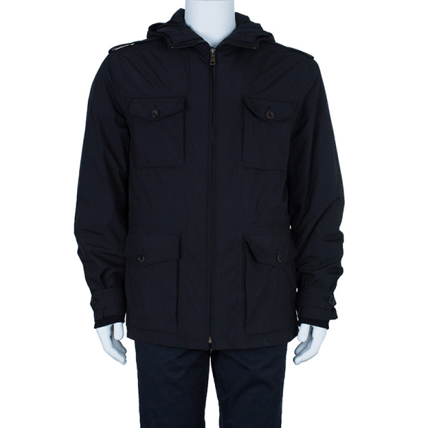 

Prada Zip Front Pocket Detail Men's Jacket, Black