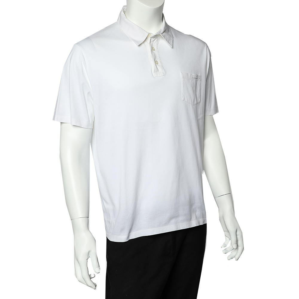 

Prada White Cotton Polo T-Shirt