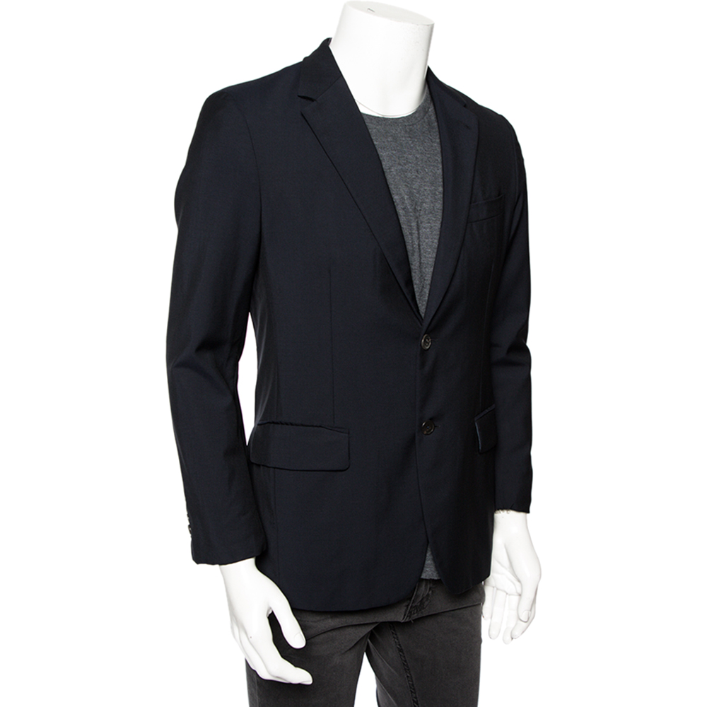 

Prada Navy Blue Wool Double Button Front Blazer