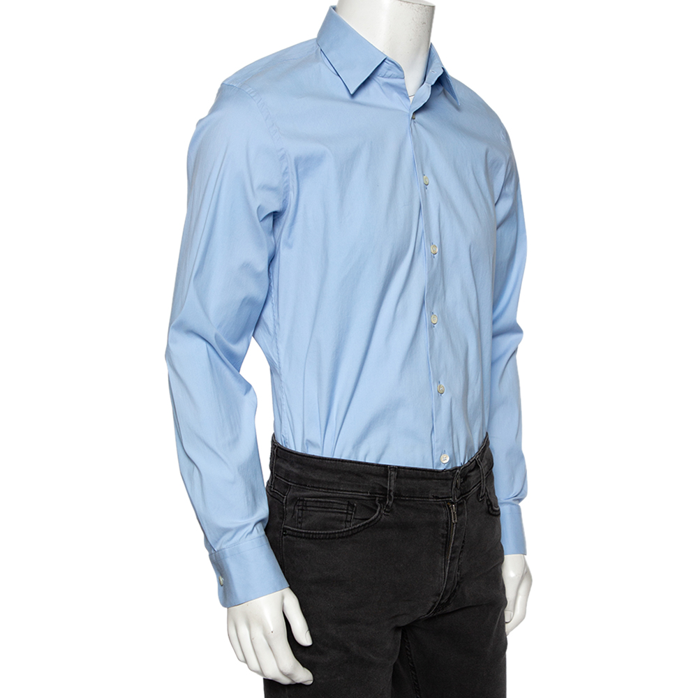

Prada Sky Blue Cotton Button Front Shirt