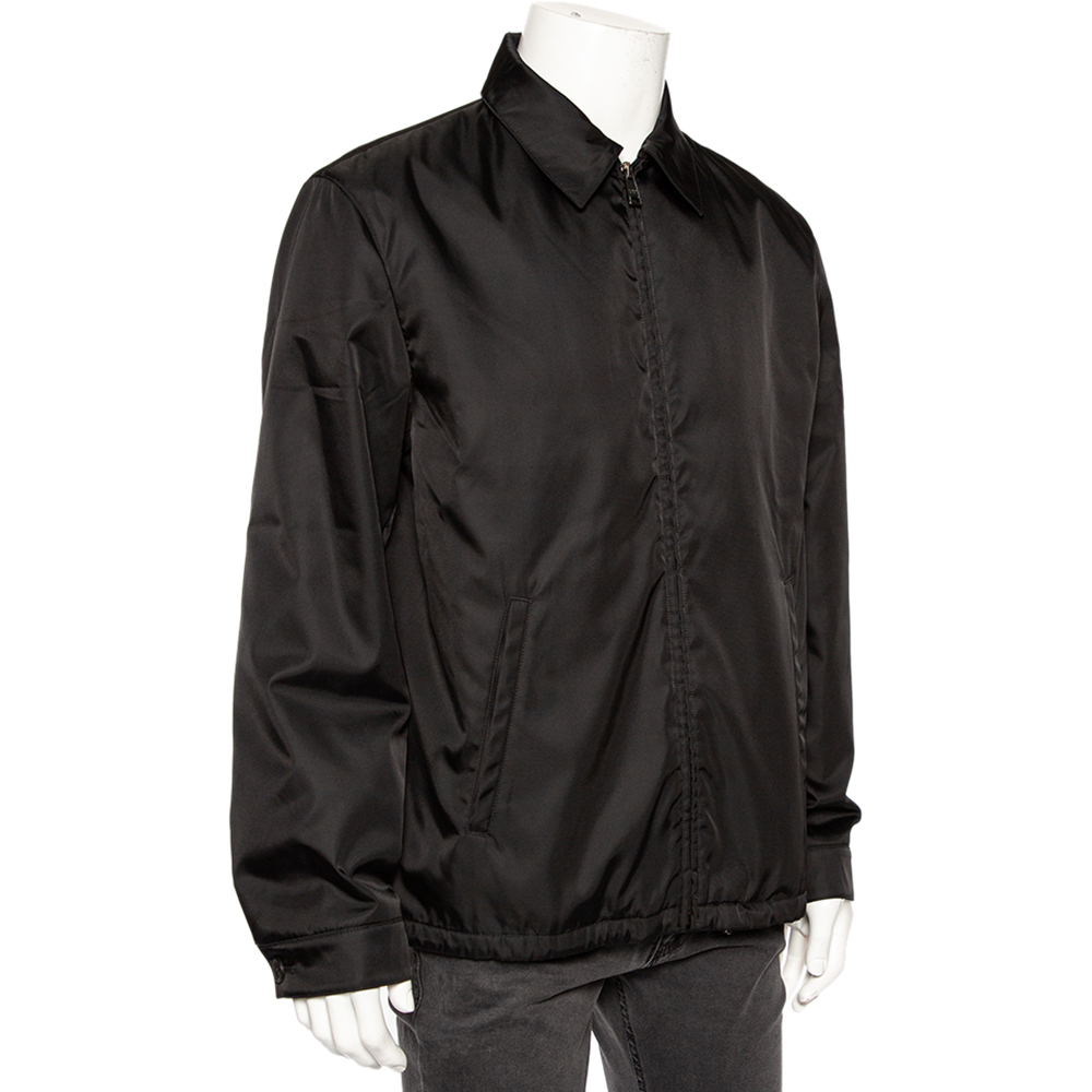 

Prada Black Black Synthetic Cinched Hem Detail Jacket