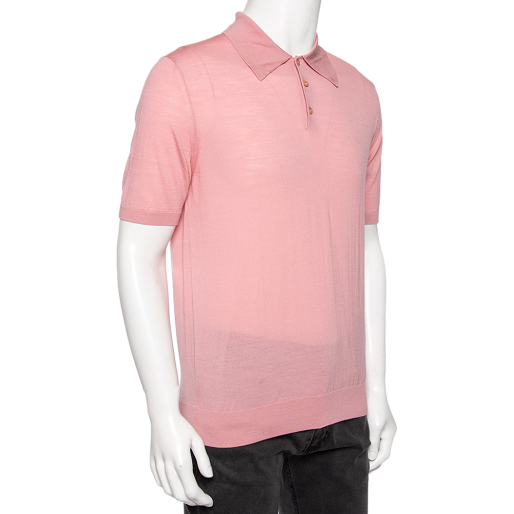 

Prada Pink Wool Polo T-Shirt