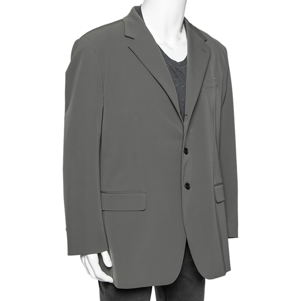 

Prada Dark Grey Synthetic Button Front Blazer