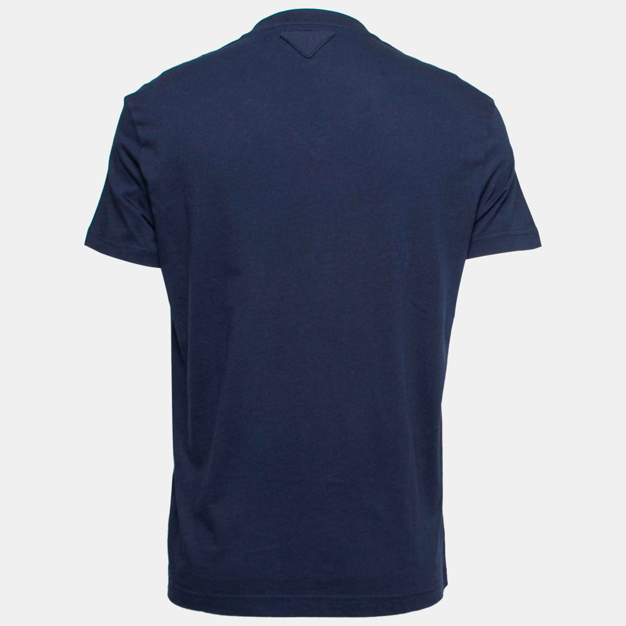 

Prada Navy Blue Cotton Short Sleeve V-Neck T-Shirt