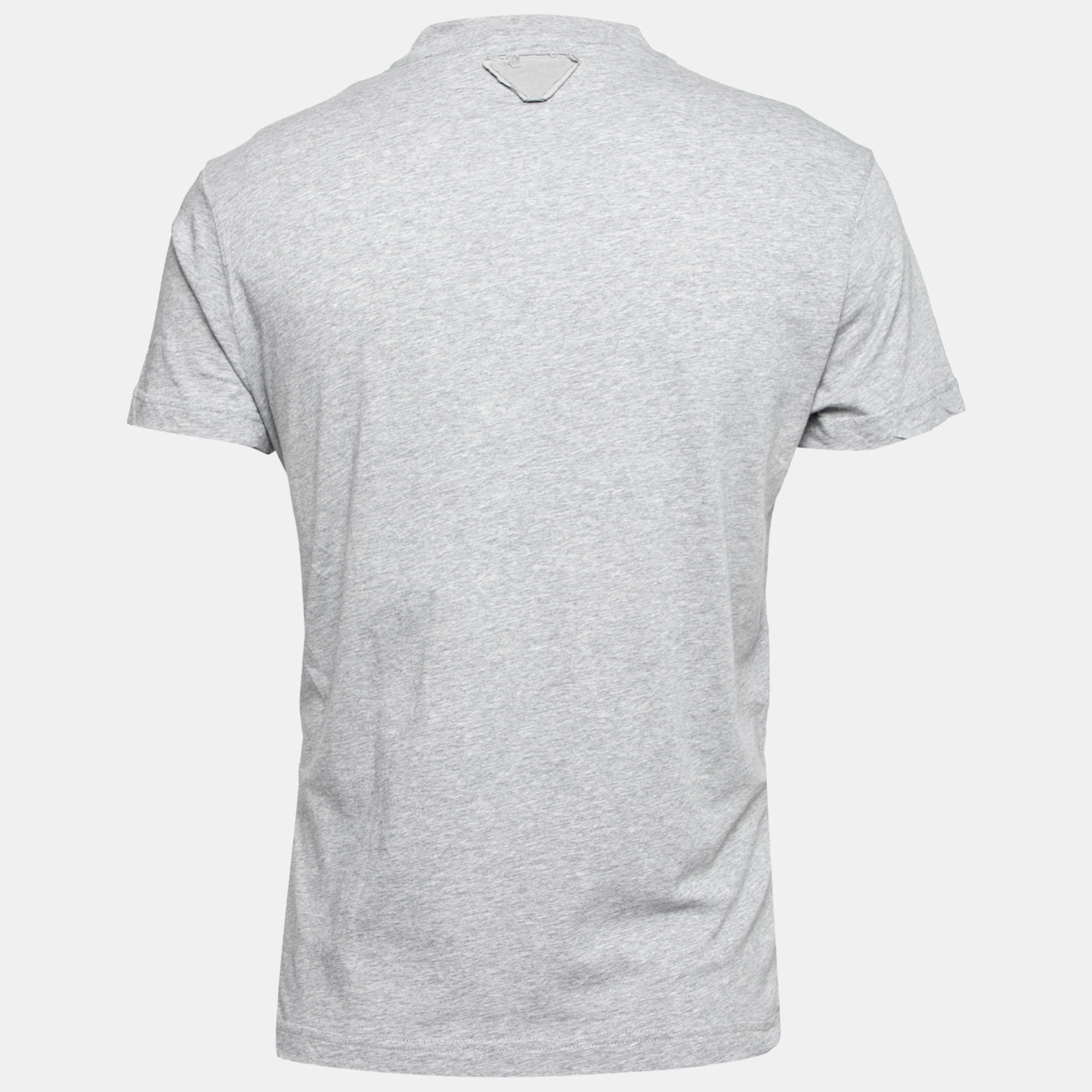 

Prada Grey Cotton Short Sleeve V-Neck T-Shirt