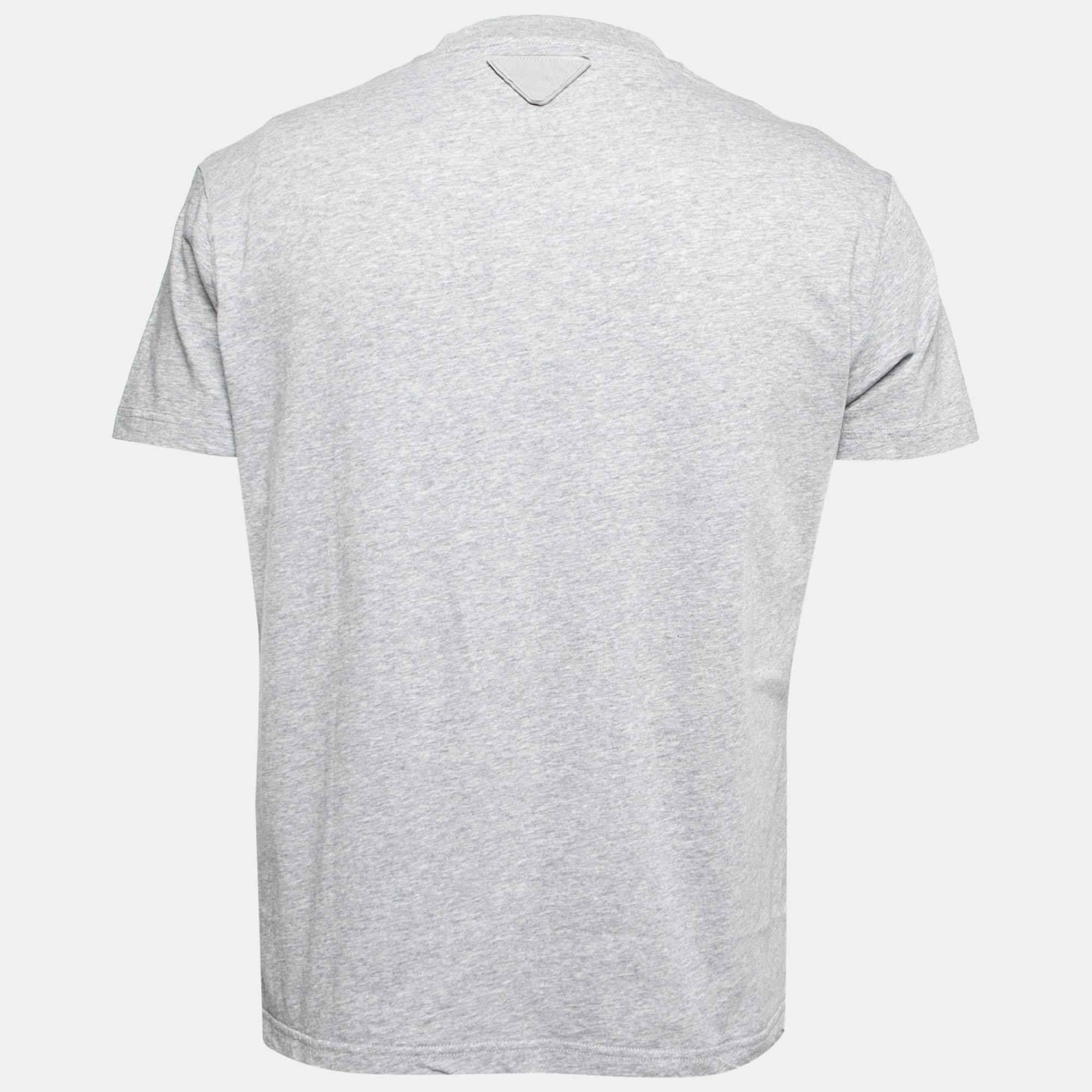 

Prada Grey Cotton Short Sleeve V-Neck T-Shirt